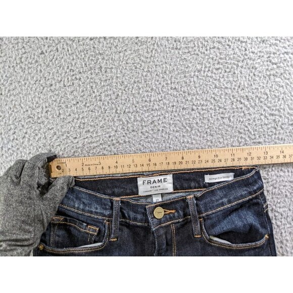 Frame Denim Jeans Womens 27 Ali High Rise Skinny Blue Destroyed Kingland Rip - Picture 8 of 16